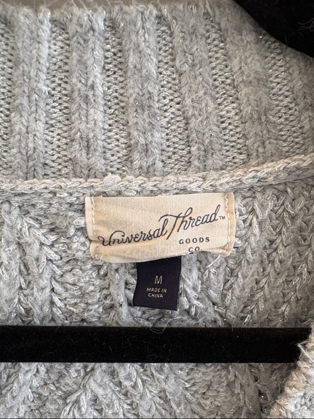 Universal Thread Light Gray Sparkle Cable Knit Button-Front Cardigan - Picture 2 of 4